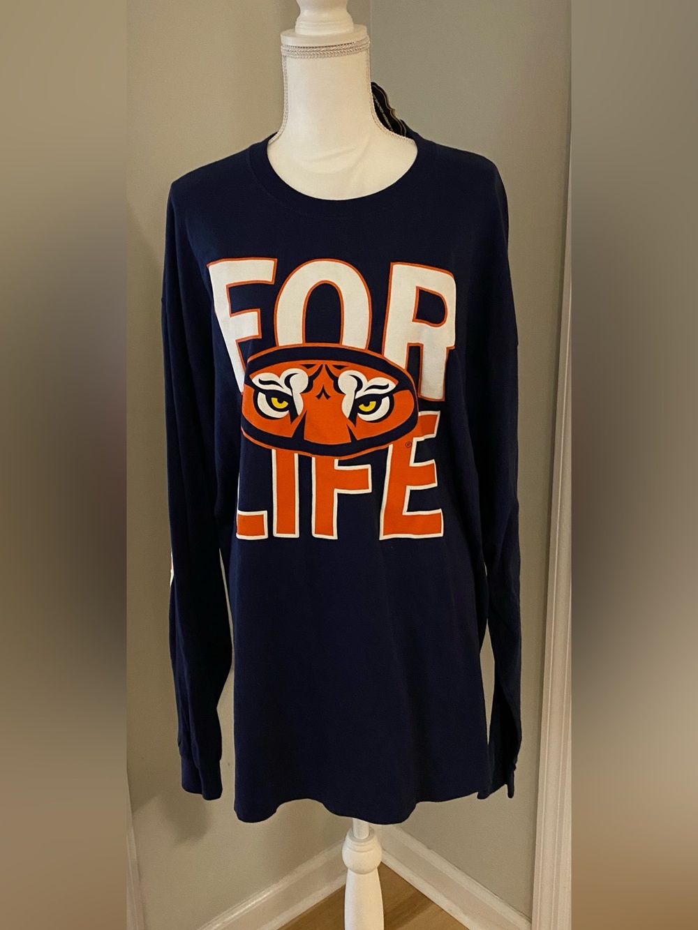 Women’s Navy "For Life" Auburn Tigers Graphic Long-Sleeve Tee Size 2XL NWT